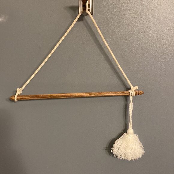 Wooden Macrame Towel Hanger  - Picture 4 of 6